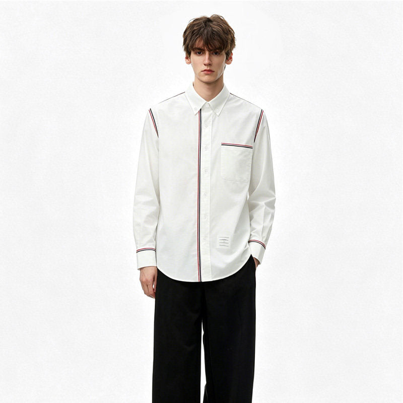 Tricolor Stripe Oxford Shirt ¨C Unisex