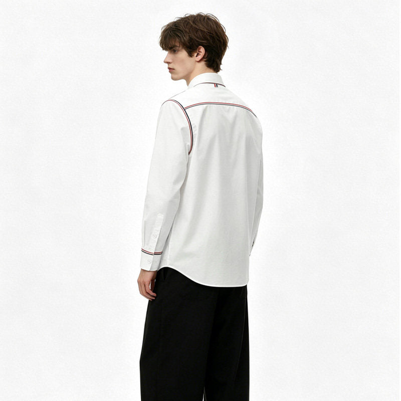 Tricolor Stripe Oxford Shirt ¨C Unisex