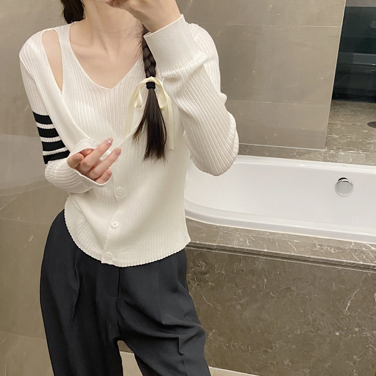 Thom Browne Women's Faux Two-Piece Top