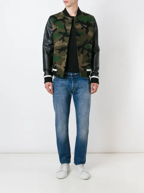 Valentino Garavani Rockstud' camouflage bomber jacket