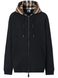 Burberry Check hood cotton zip hoodie
