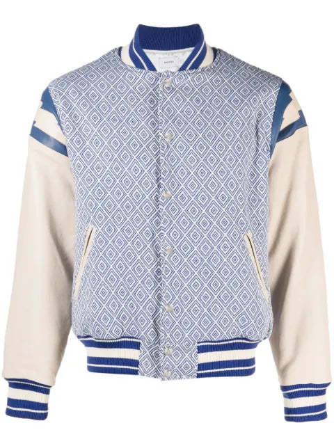 RHUDE diamond-jacquard baseball jacket