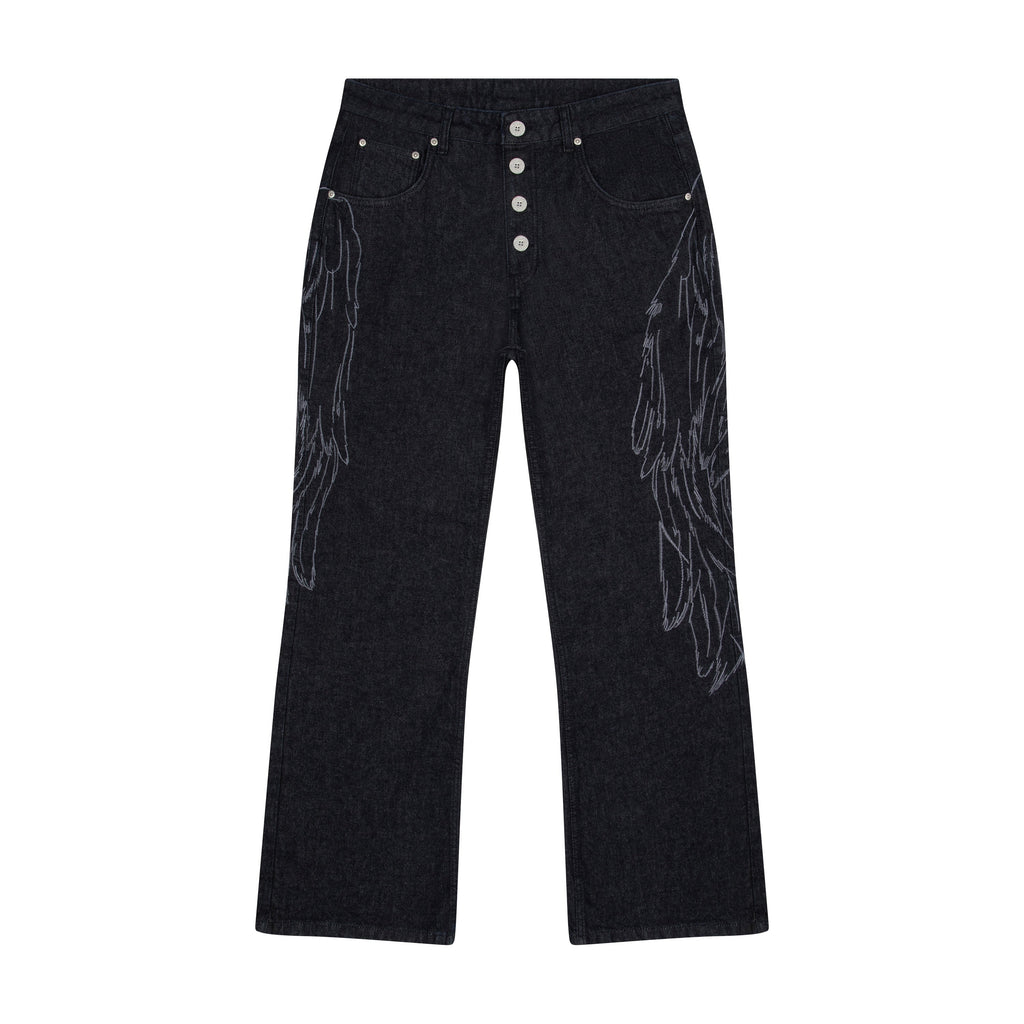 "hellboy" indigo raw bootcut Denim