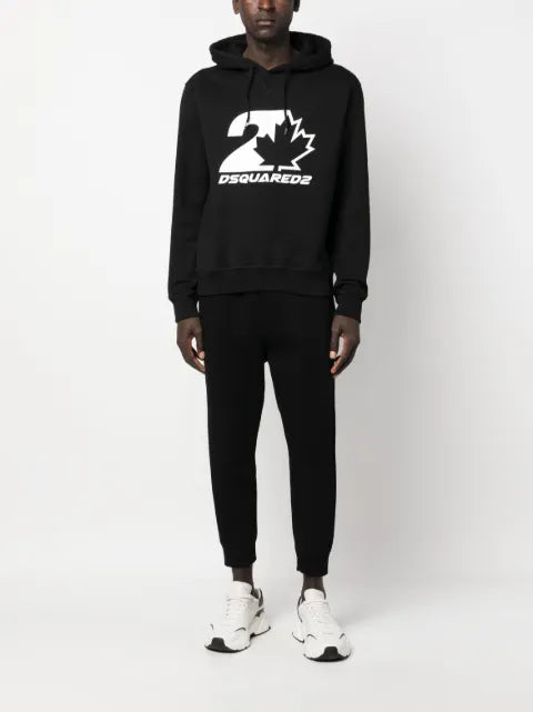 DSQUARED2 logo-print cotton drawstring hoodie