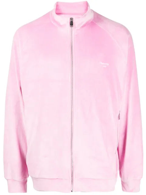 TEAM WANG design brushed-effect zip-up jacket