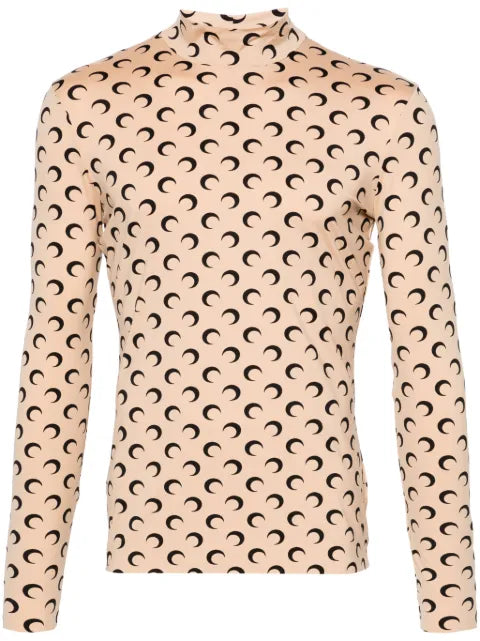 Marine Serre Crescent Moon roll-neck sweatshirt