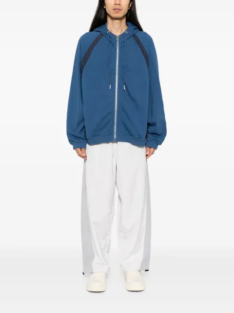 FIVE CM panelled zip-up hoodie