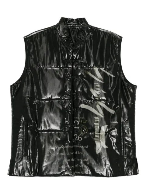 Yohji Yamamoto graphic-print sleeveless padded jacket