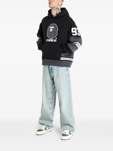 A BATHING APE® ape graphic striped hoodie