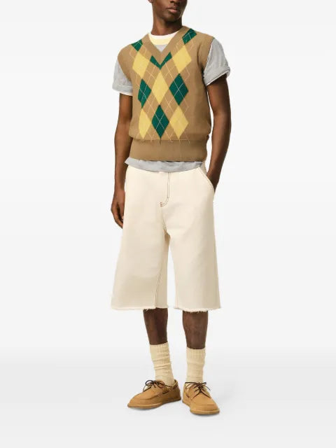 AMI Paris argyle intarsia sleeveless sweater