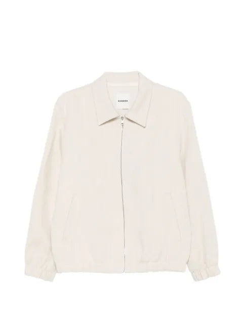 SANDRO zip-up wing-collar jacket