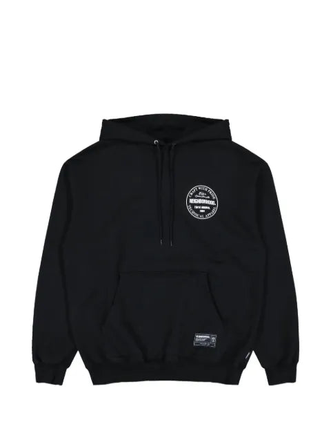 Neighborhood logo-print drawstring hoodie