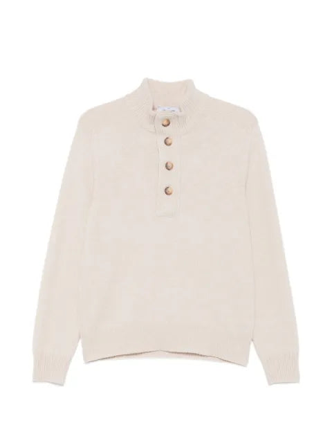 Gran Sasso button-up high-neck sweater