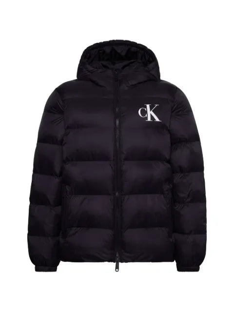 Calvin Klein logo-print hooded padded jacket