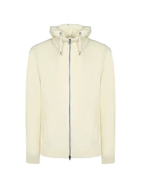 Herno ribbed-knit zip-up hoodie