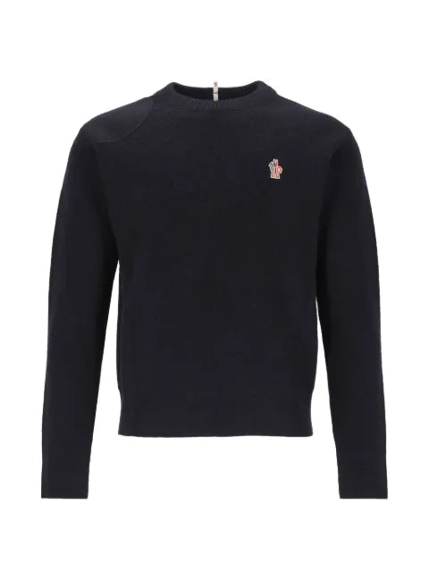 Moncler Grenoble logo-patch ribbed-knit sweater