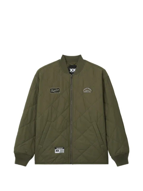 FINGERCROXX diamond-quilted logo-patch jacket