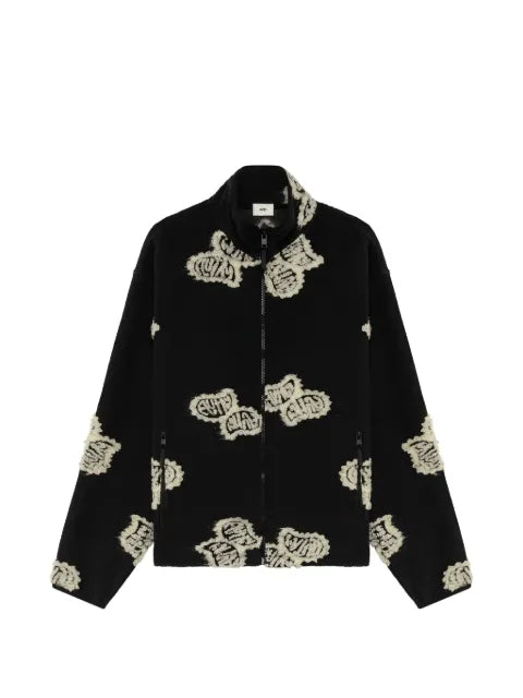 Autry Teddy logo-patch zip-up jacket