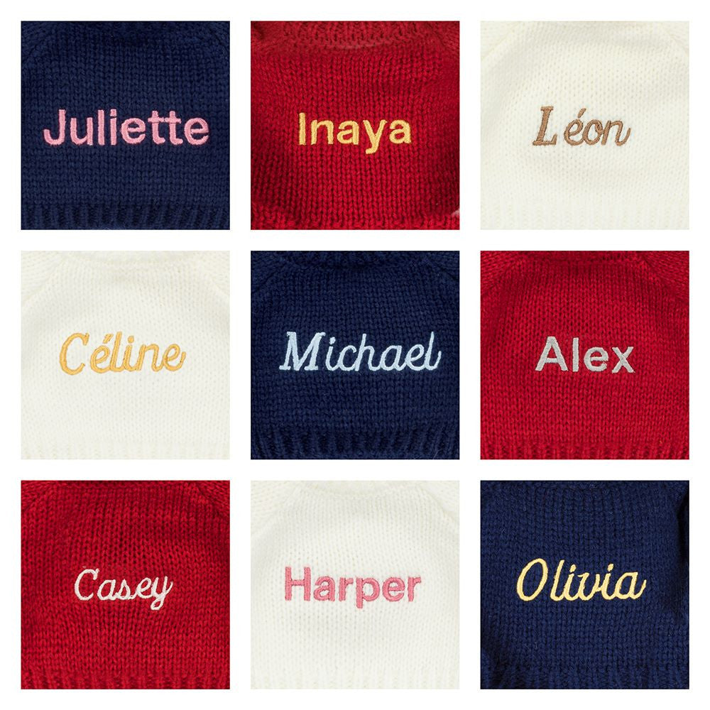 Blossom Cream Bunny 'Berry' with Personalized Red Jumper