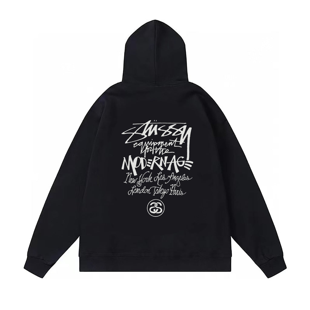 Stussy Hoodie Fall/Winter Fleece Hooded Sweater