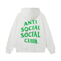 Anti Social Social Club Green Logo White Hoodie