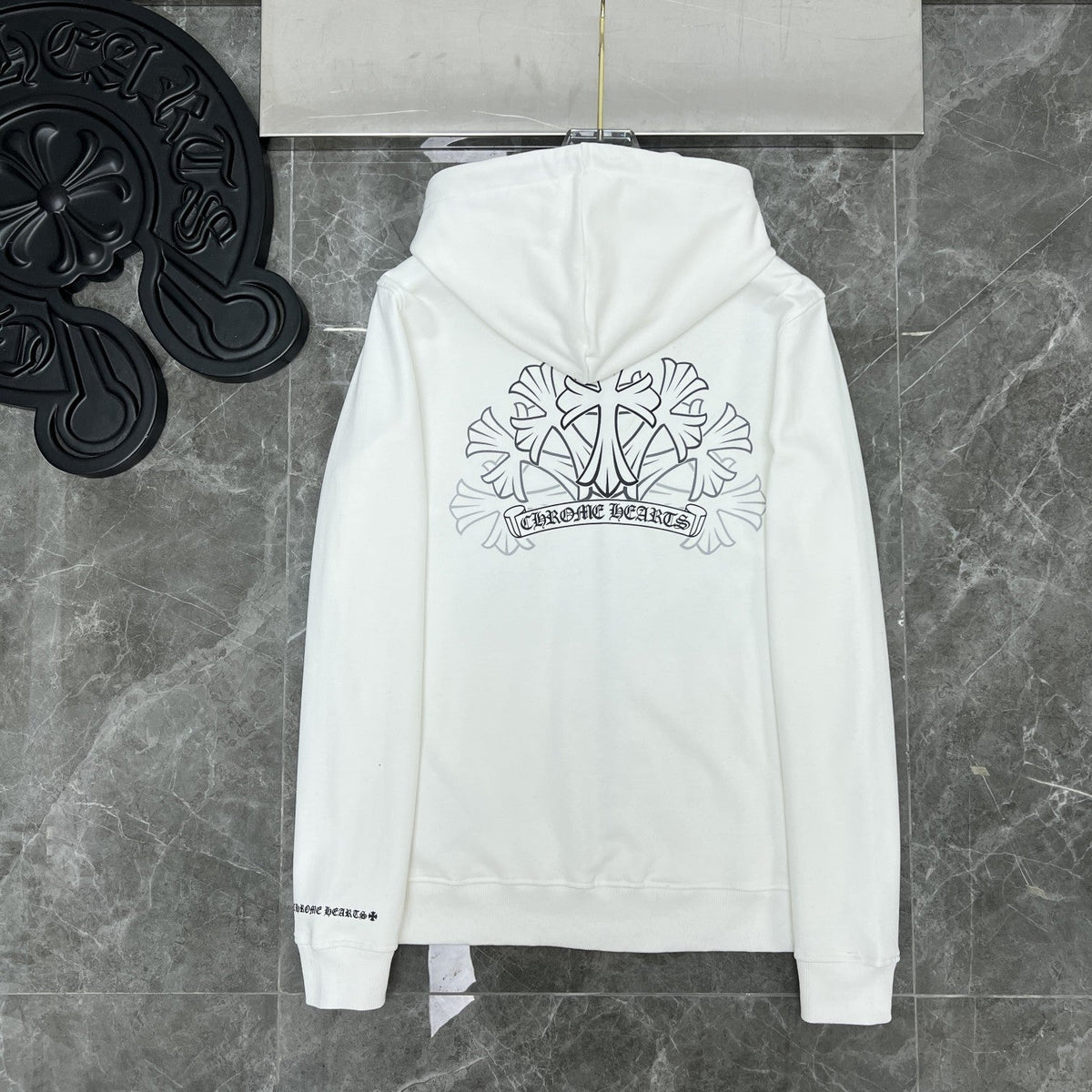 Chrome Heart Hoodie Overlap Phantom Cross Zip Sweater Couple
