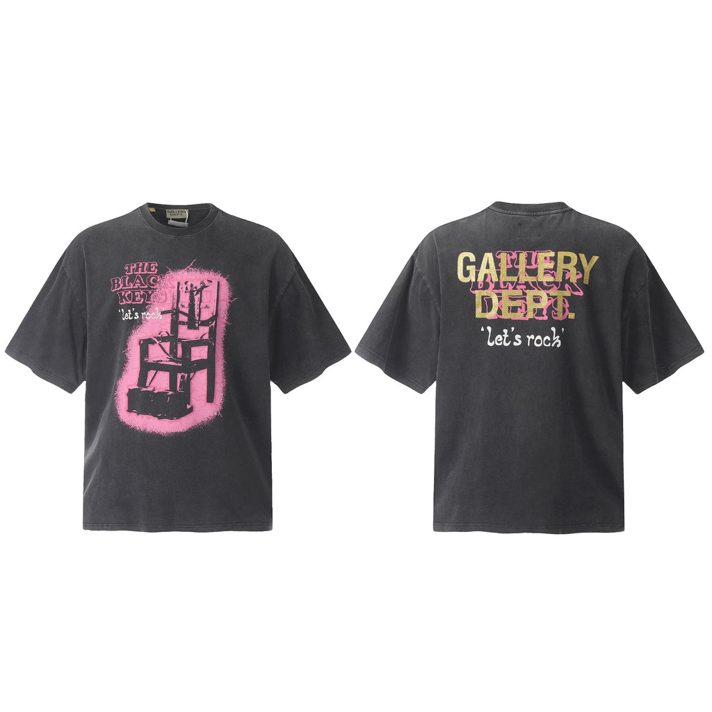 Gallery Dept T-Shirt Washed Vintage Seat Alphabet Short Sleeve T-Shirt