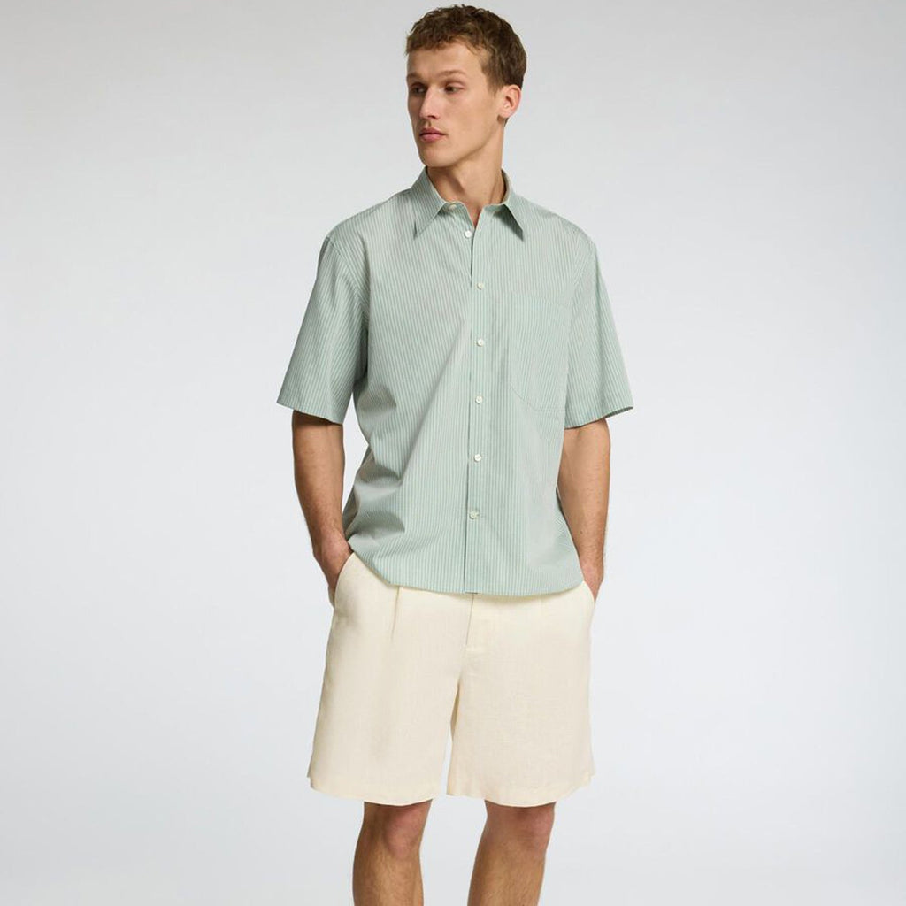 Selected Loose-Wyatt Linen Bermuda Shorts: Egret