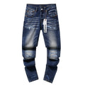 Purple Brand Blue Distressed Paneled Jeans