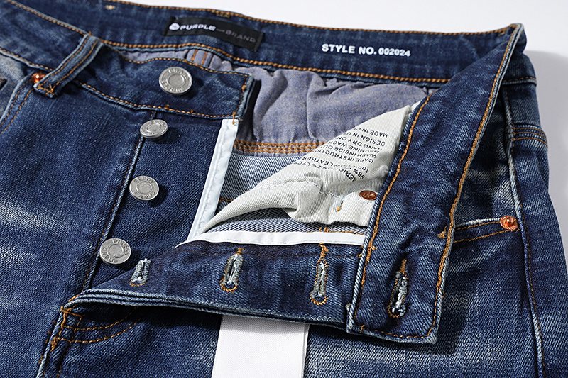 Purple Brand Blue Distressed Paneled Jeans