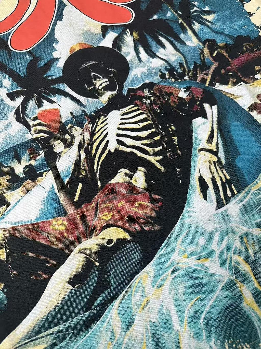 Godspeed Beach Skeleton Graphic T-Shirt