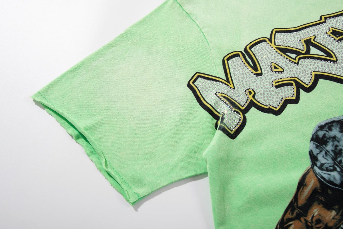 MAJESTIK Mint Green Football Graphic T-Shirt