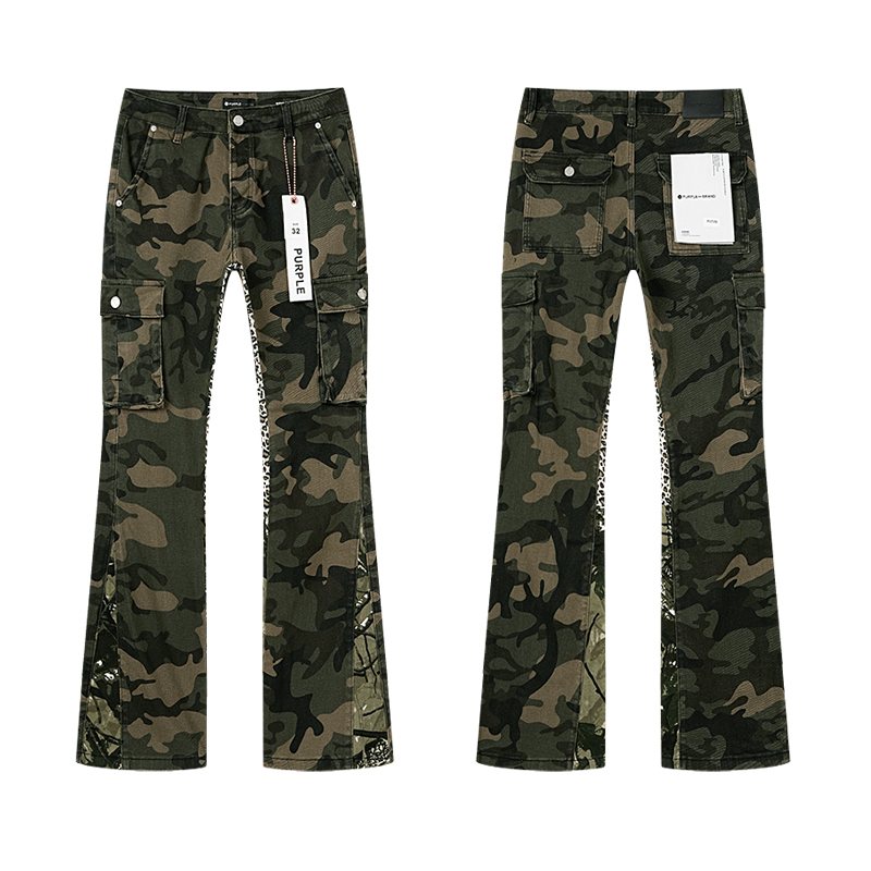 Purple Brand Green Camo Cargo Pants