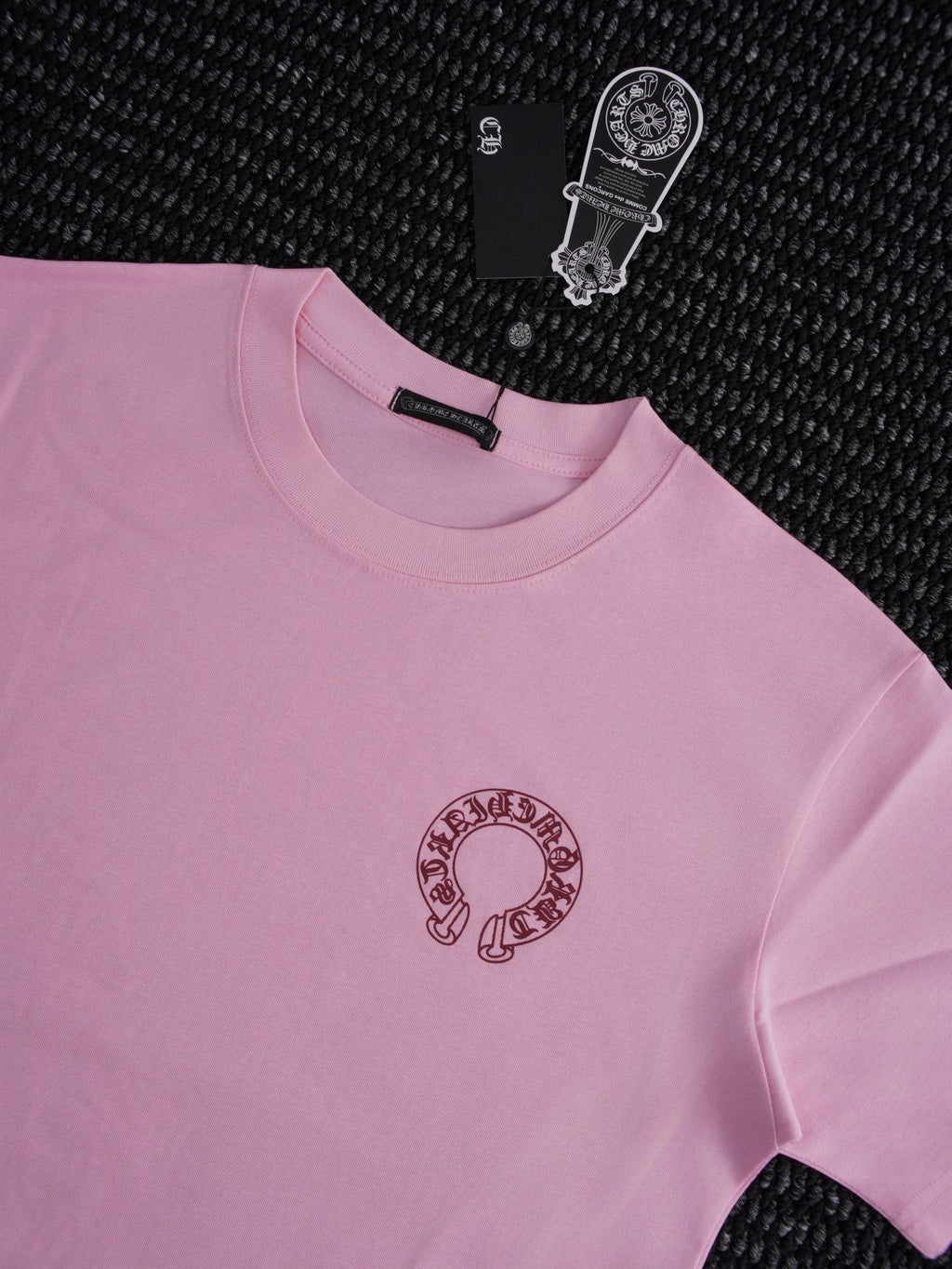 Chrome Hearts Pink Horseshoe Graphic T-Shirt