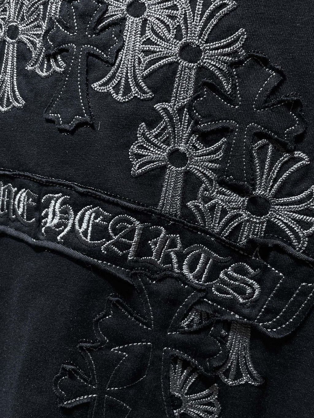 Chrome Hearts Floral Cross Embroidered Graphic T-Shirt