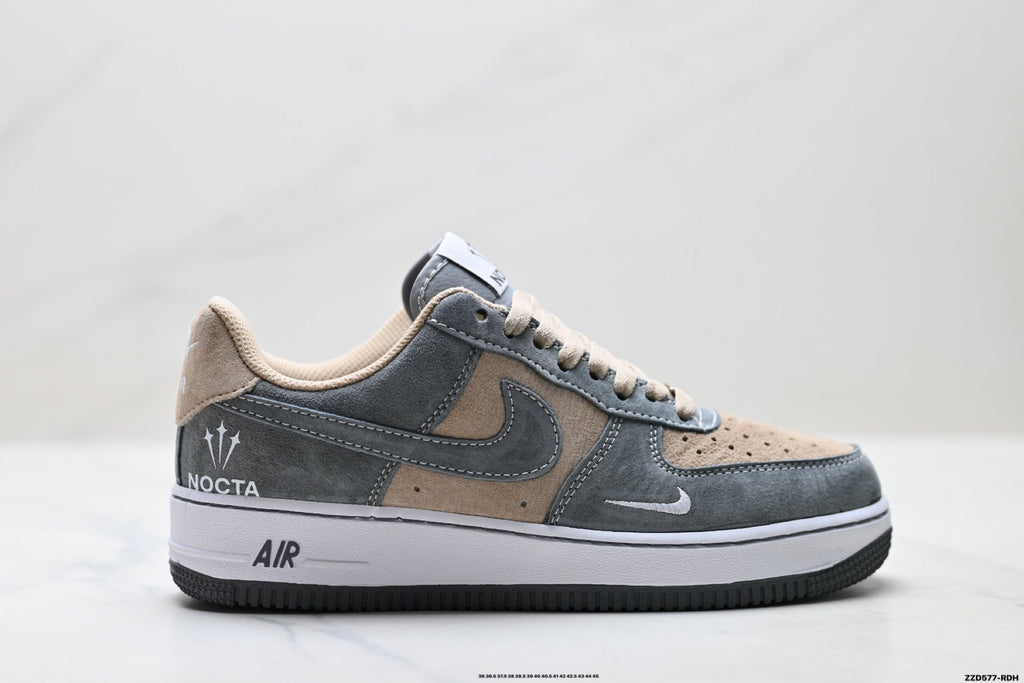 Nike Air Force 1 Low Gray Beige Unisex Sneakers Style 09