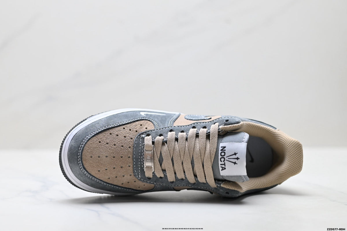 Nike Air Force 1 Low Gray Beige Unisex Sneakers Style 09
