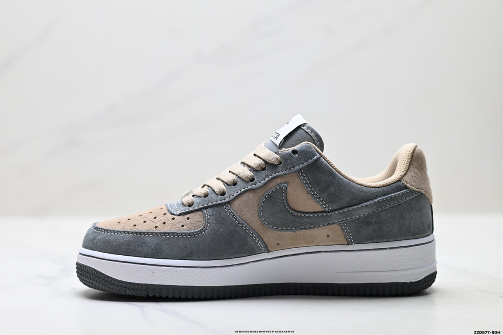Nike Air Force 1 Low Gray Beige Unisex Sneakers Style 09