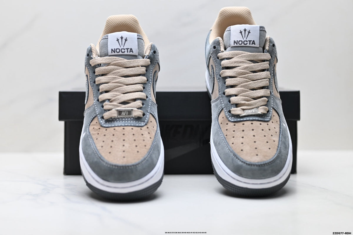 Nike Air Force 1 Low Gray Beige Unisex Sneakers Style 09