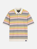 S&S Striped Structured Knitted Regular-Fit Polo