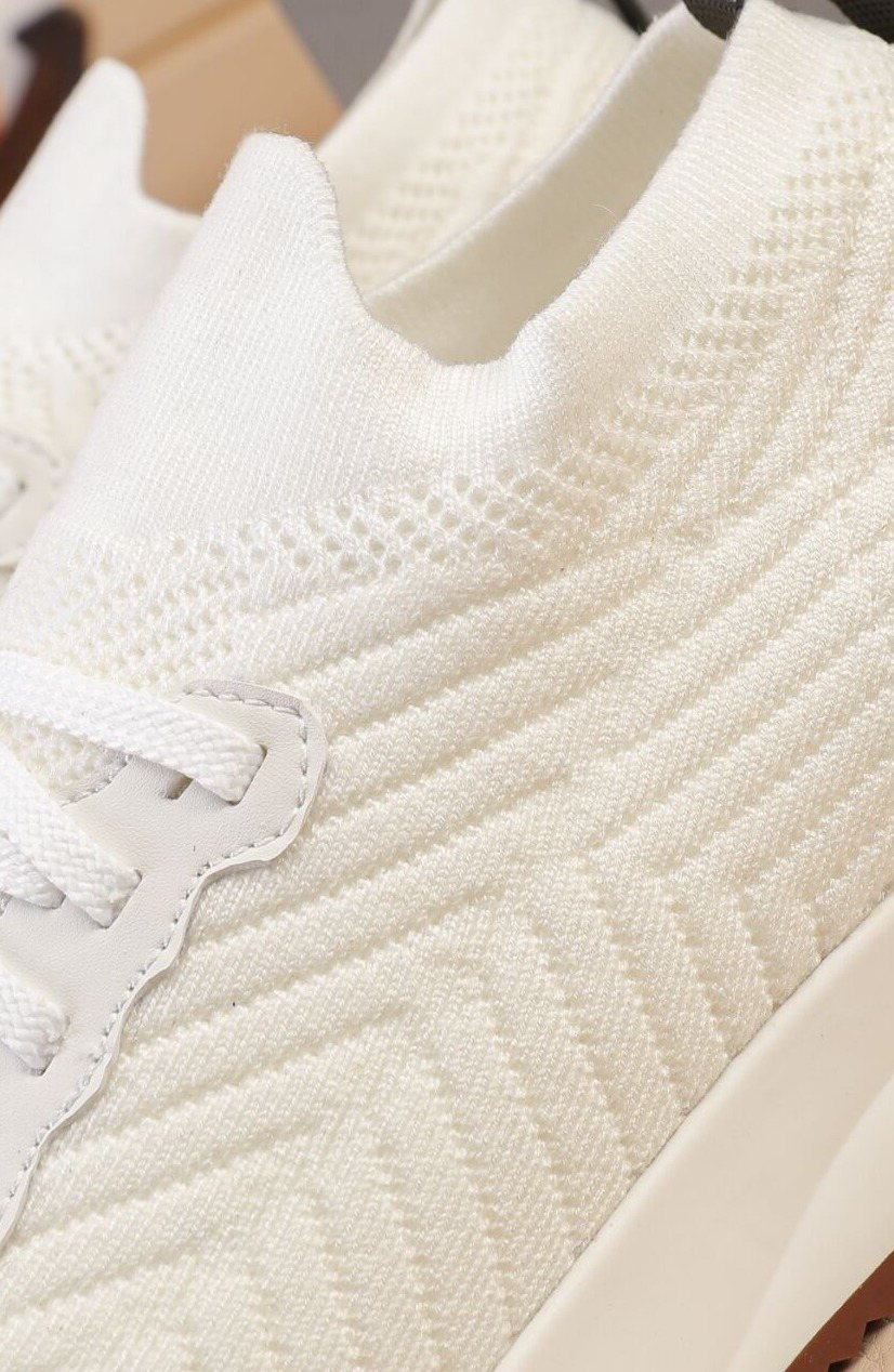 Brunello Cucinelli White Knit Sneakers