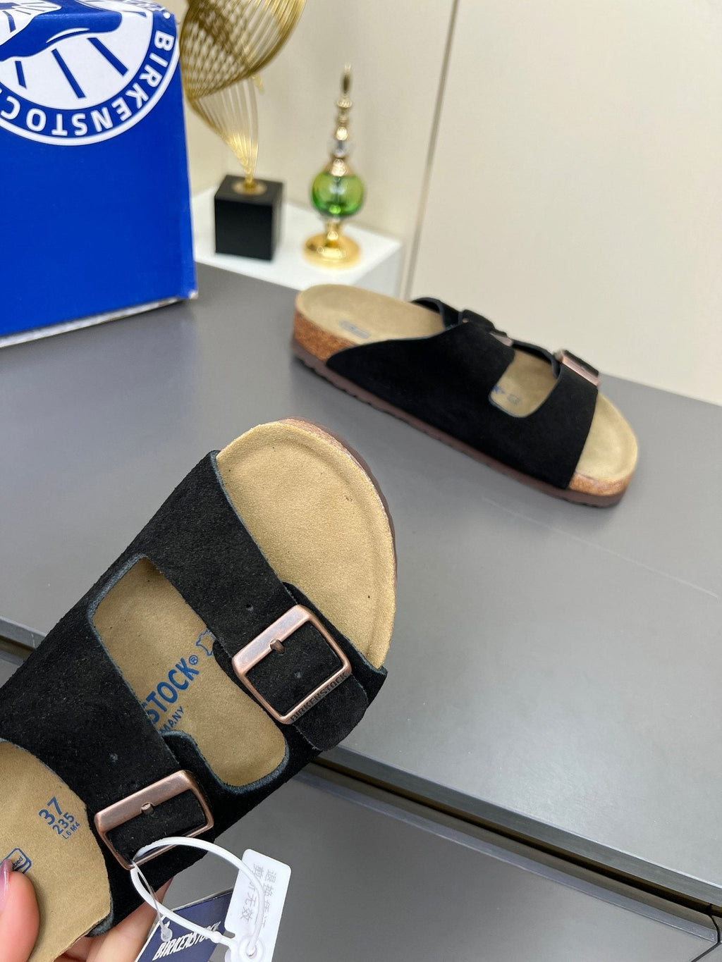 Birkenstock Black Two-Strap Slide Sandals
