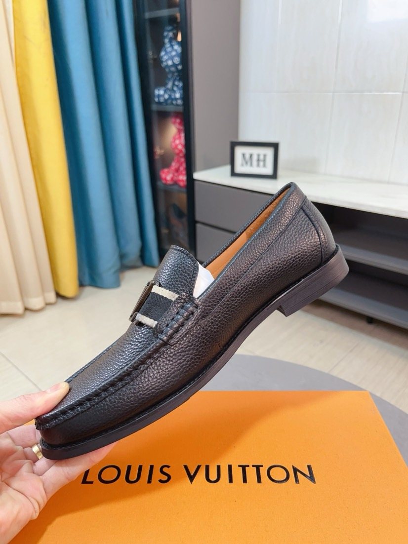 Louis Vuitton Dark Brown Textured Loafer