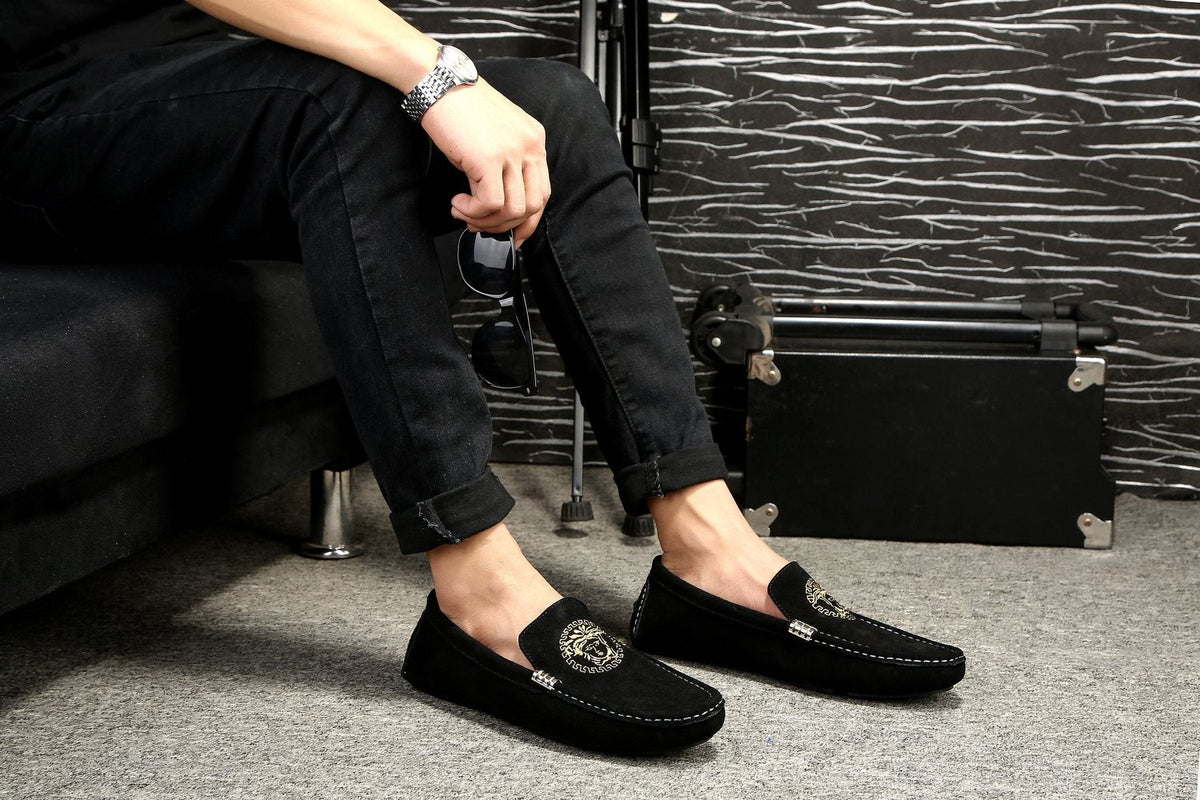 Versace Black Gold Emblem Loafers
