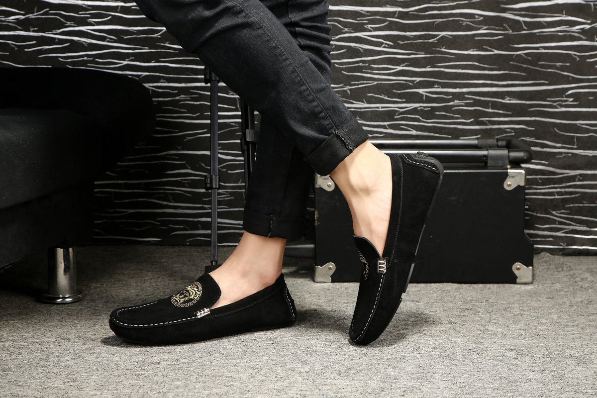 Versace Black Gold Emblem Loafers
