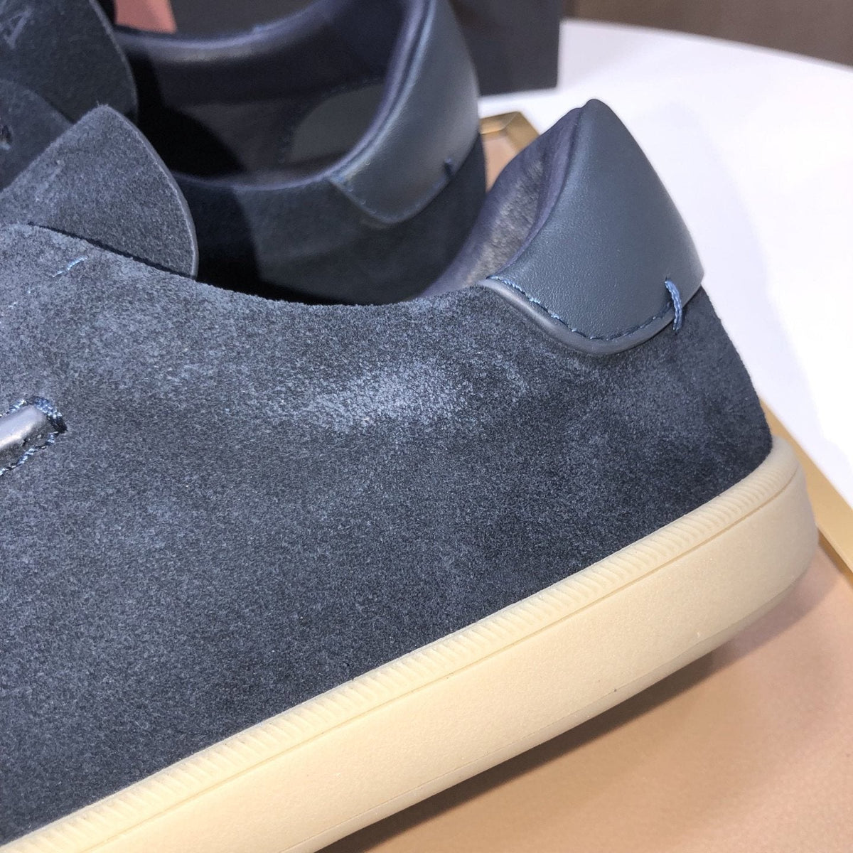 Zegna Navy Suede Sneakers
