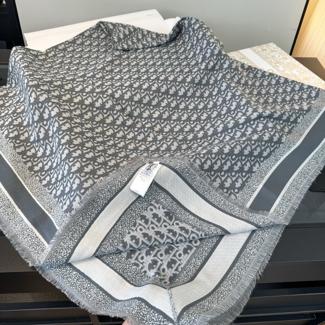 Dior Fringed Patterned Shawl