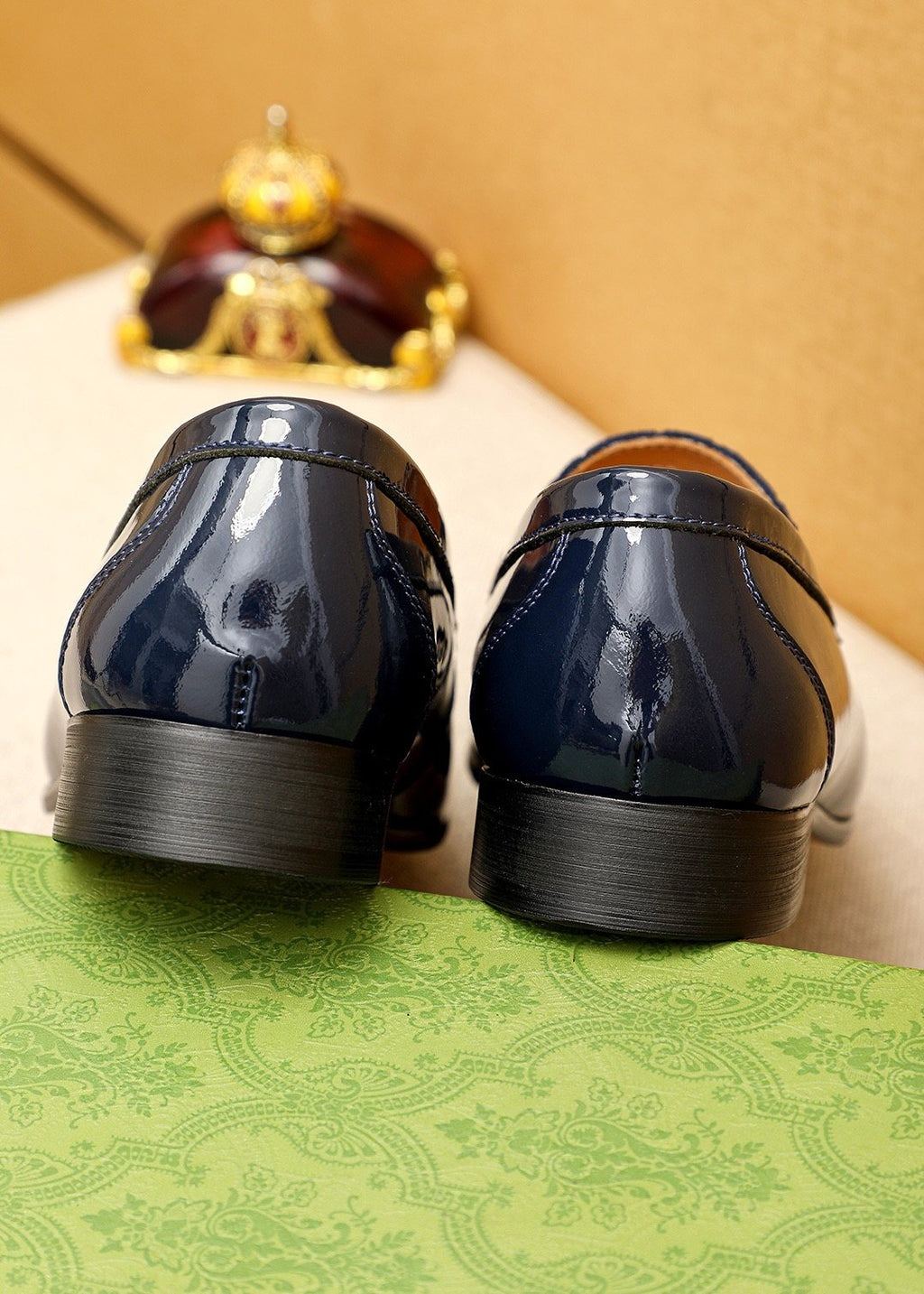 Gucci Patterned Metal Bit Loafers