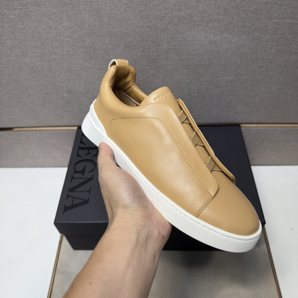 Zegna Men's Leather Slip-On Sneakers