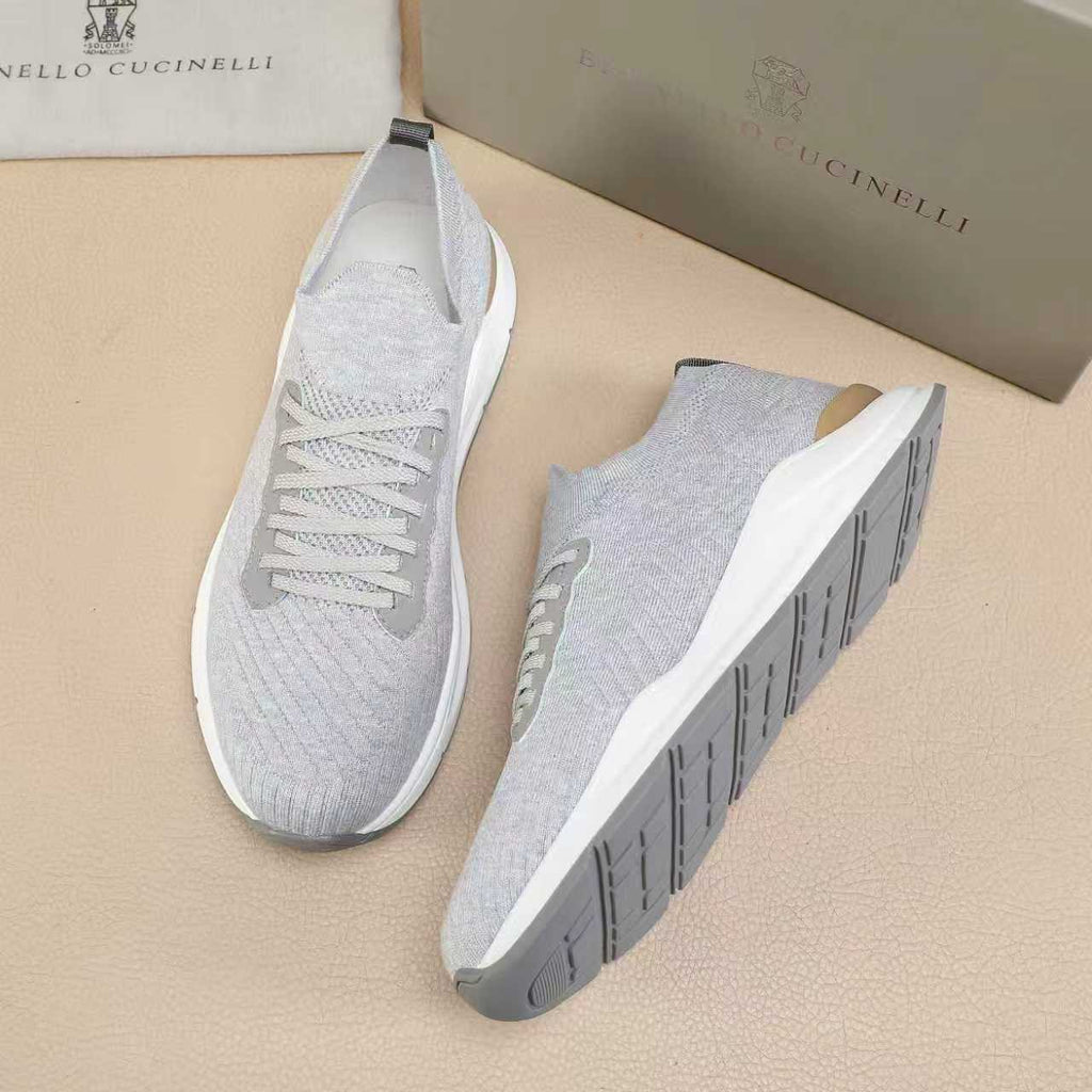 Brunello Cucinelli Men's Knit Sneakers